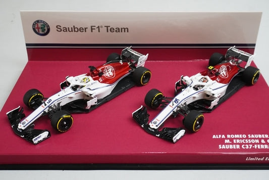 1:43 MINICHAMPS 447180916 AlfaRomeo Sauber F1 C37 Ferrari 2018 #9 #16 2cars set model cars