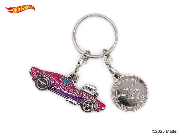 HWU87904 Hot Wheels Keychain RODGER DODGER Pink Size: W4.5cm, Material: Zinc alloy, iron
