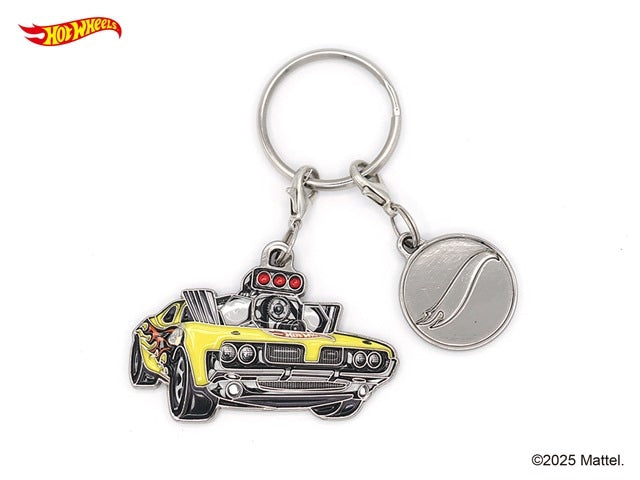 HWU87907 Hot Wheels Keychain RODGER DODGER Yellow Size: W4.5cm, Material: Zinc alloy, iron