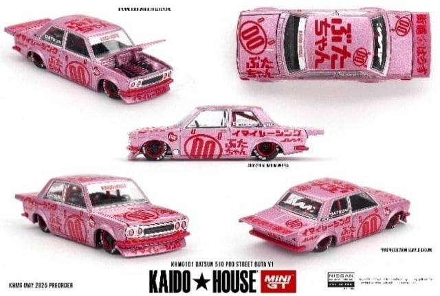 [ Pre-order ] KHMG161 TSM MINI-GT 1:64 Datsun 510 Pro Street Buta V1 (Left-hand drive)