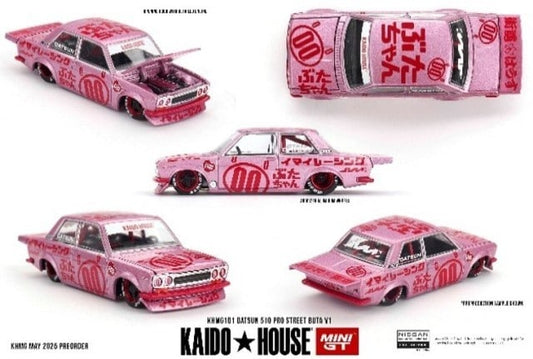 [ Pre-order ] KHMG161 TSM MINI-GT 1:64 Datsun 510 Pro Street Buta V1 (Left-hand drive)
