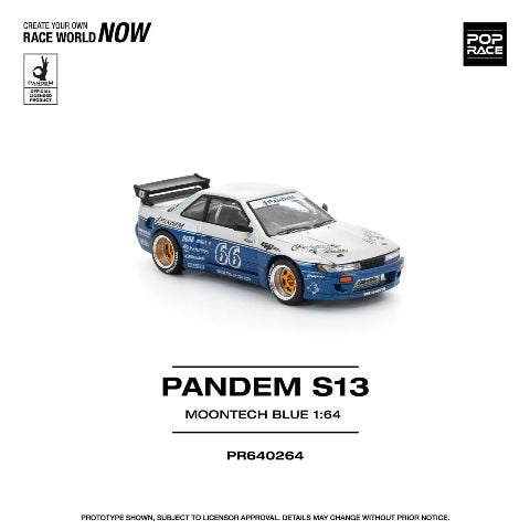 [ Pre-order ] PR640264 POP RACE 1:64 PANDEM SILVIA S13 MOONTECH BLUE