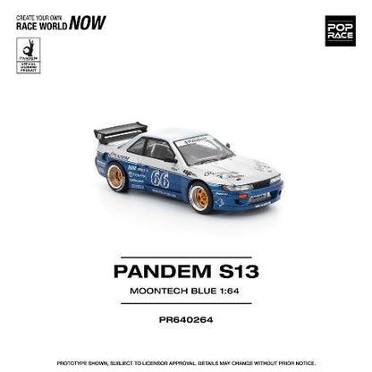 [ Pre-order ] PR640264 POP RACE 1:64 PANDEM SILVIA S13 MOONTECH BLUE