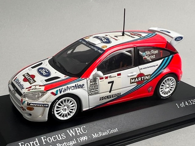 1:43 MINICHAMPS 430998807 Ford Focus WRC Portugal Rally 1999 #7 C. McRae N. Grist model car
