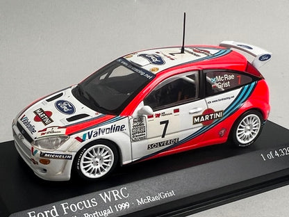 1:43 MINICHAMPS 430998807 Ford Focus WRC Portugal Rally 1999 #7 C. McRae N. Grist model car