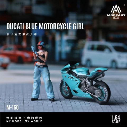 MO222160 MoreArt 1:64 Ducati DUCATI MOTORCYCLE GIRL Bike Blue