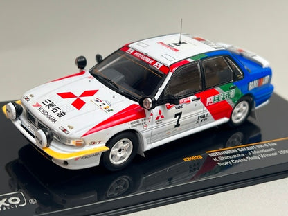 1:43 ixo KBI029 Mitsubishi Galant VR-4 Evo Ivory Coast Rally 1991 #7 Kenjiro Shinozuka J. Meadows model car