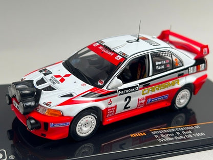 1:43 ixo KBI064 Mitsubishi Carisma GT GB Rally 1998 #2 R. Burns R. Reid model car