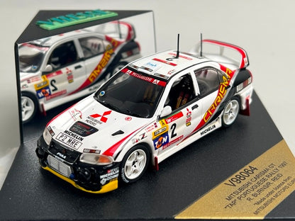 1:43 VITESSE V98064 Mitsubishi Carisma GT TAP PORTUGAL Rally 1997 #2 R. Burns R. Reid model car