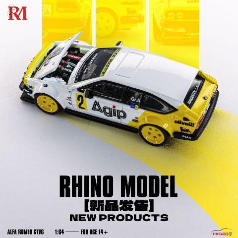 RM 1:64 Alfa Romeo gtv6 Wide-Body White yellow