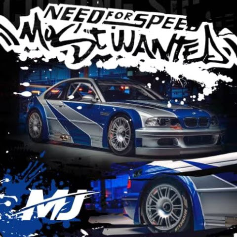 MJ 1:64 M3 E46 GTR Silver blue hood opening and closing