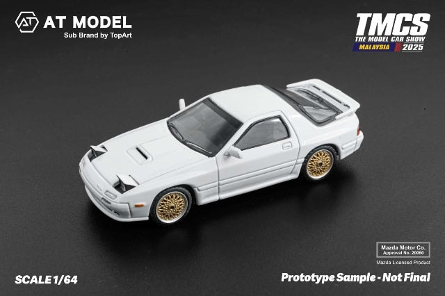 AT64005 AT MODEL 1:64 Mazda RX7 FC3S infini White / Gold Wheel
