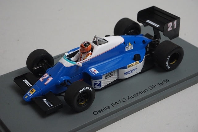 1:43 Spark S3966 Osella FA1G Austrian GP 1986 #21 P. Ghinzani model car