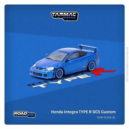 T64R-TL022-BL Tarmac Works 1:64 Honda Integra TYPE R DC5 Custom Blue Metallic modelk car