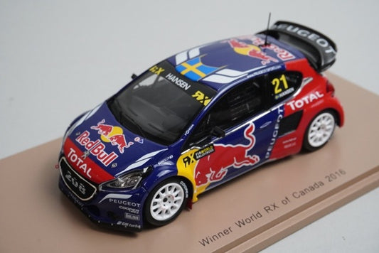 1:43 Spark S5194 Peugeot 208 WRX World RX Canada 2016 #21 T. Hansen model car