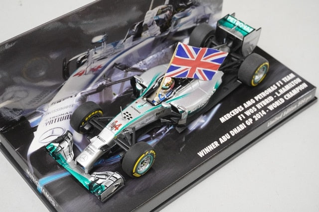 1:43 MINICHAMPS 413140544 Mercedes AMG Petronas W05 Hybrid Abu Dhabi GP 2014 #44 model car
