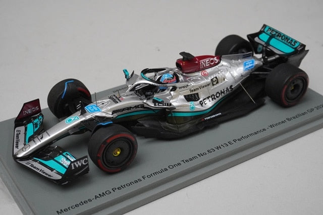 1:43 Spark S8557 Mercedes-AMG Petronas W13 E-Performance Brazilian GP 2022 #63 model car