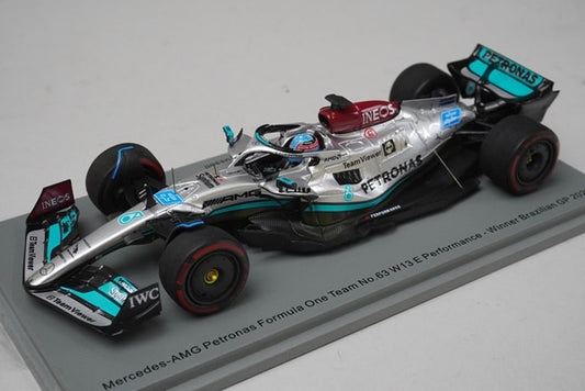 1:43 Spark S8557 Mercedes-AMG Petronas W13 E-Performance Brazilian GP 2022 #63 model car