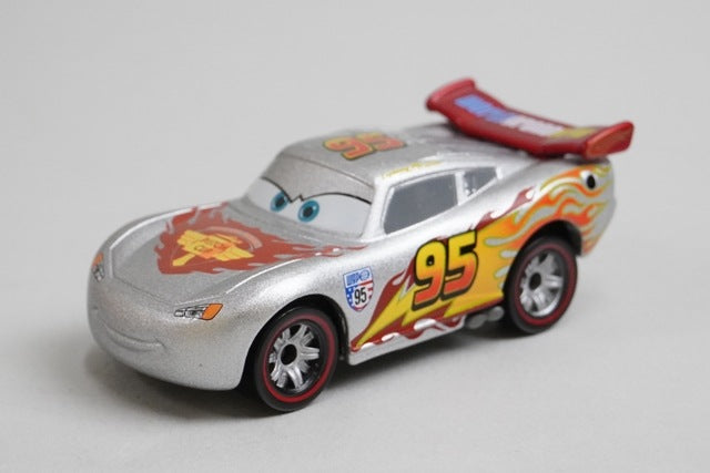 Tomica Cars Toys R Us Original Lightning McQueen Silver Racer Type model car
