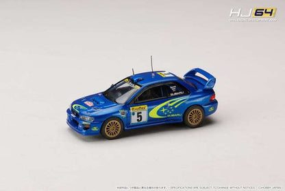 HJR645041A Hobby Japan 1:64 Subaru IMPREZA WRC 1999 #5 MONTE CARLO mode car