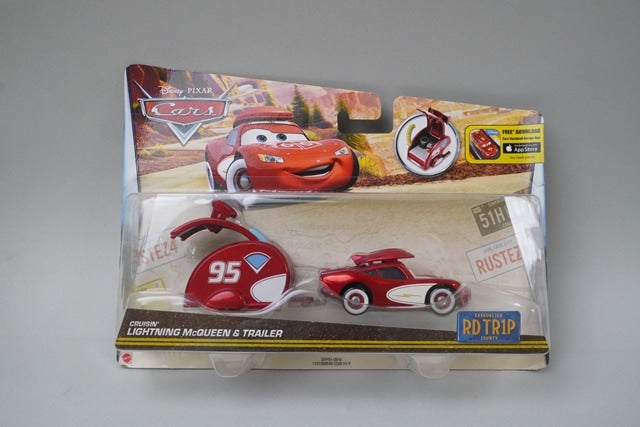 Mattel DPP51 Cars Lightning McQueen and Trailer 2-Car Set Blister Pack model car