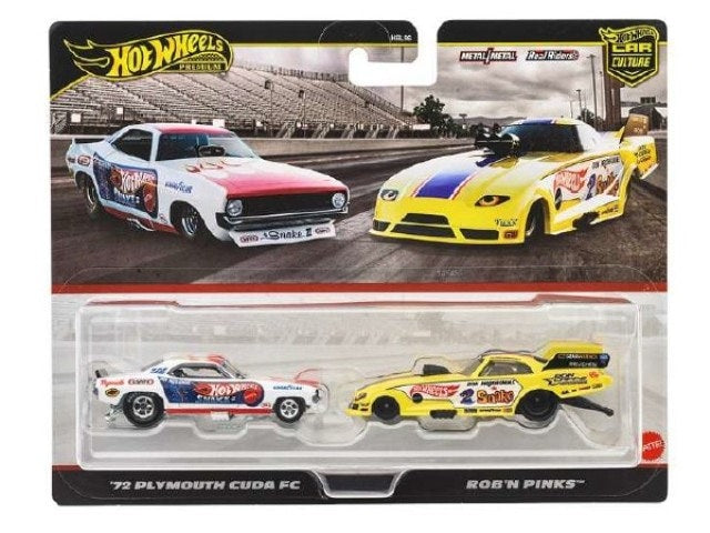 JBL01-9866 Hot Wheels Premium 2-Pack '72 Plymouth Cuda FC /Rob-n-Pinks