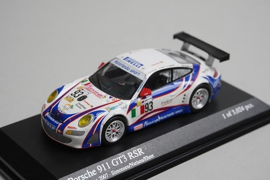 1:64 MINICHAMPS 640076793 Porsche 911 GT3 RSR Le Mans 2007 #93 model car