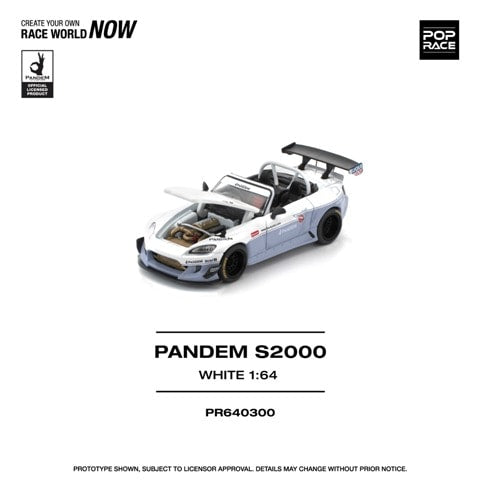 [ Pre-order ] PR640300 POP RACE 1:64 Pandem S2000 White