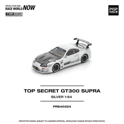 [ Pre-order ] PR640324 POP RACE 1:64 Toyota Supra TOP SECRET GT300 SUPRA SILVER
