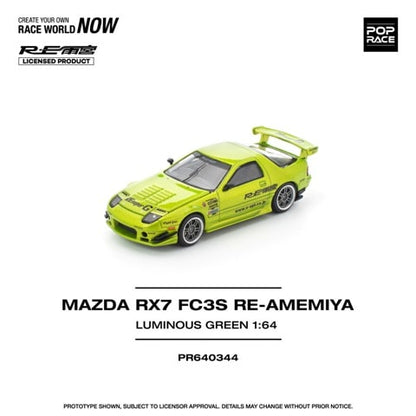 [ Pre-order ] PR640344 POP RACE 1:64 Mazda RX7 FC3S RE-AMEMIYA LUMINOUS GREEN