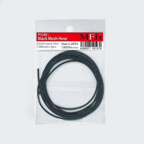 P1243 Model Factory Hiro Black Mesh Hose Approx. Outer diameter 1.8mm Length 1500mm x 1 pc