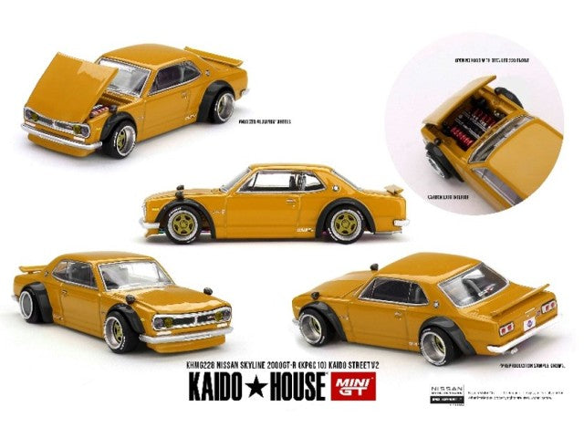 [ Pre-order ] KHMG228 TSM MINI-GT 1:64 Nissan Skyline 2000GT-R (KPGC10) Kaido Street V2 (Right-Hand Drive)