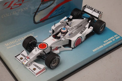 1:43 MINICHAMPS 518004399 BAR Honda 002 Barcelona 2000 Takuma Sato model car