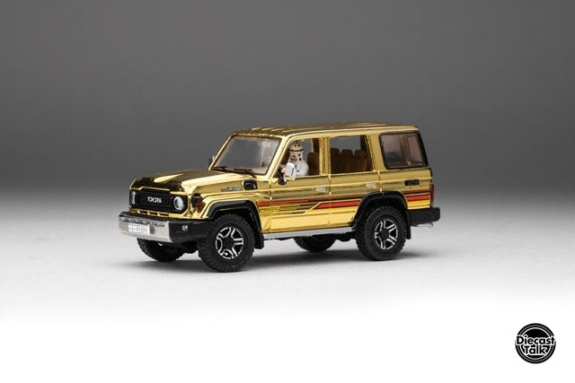 DTGSPC8 GCD Gaincorp Products 1:64 Toyota Land Cruiser 70 Arab Specification Gold Edition DiecastTalk Special Order