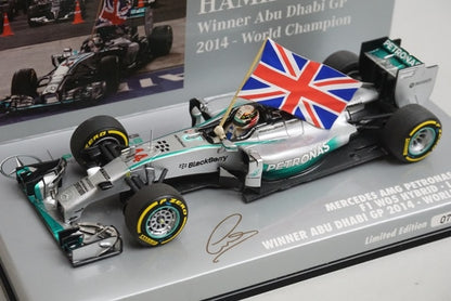 1:43 MINICHAMPS 410140544 Mercedes-AMG Petronas W05 Hybrid Abu Dhabi GP 2014 #44 model car