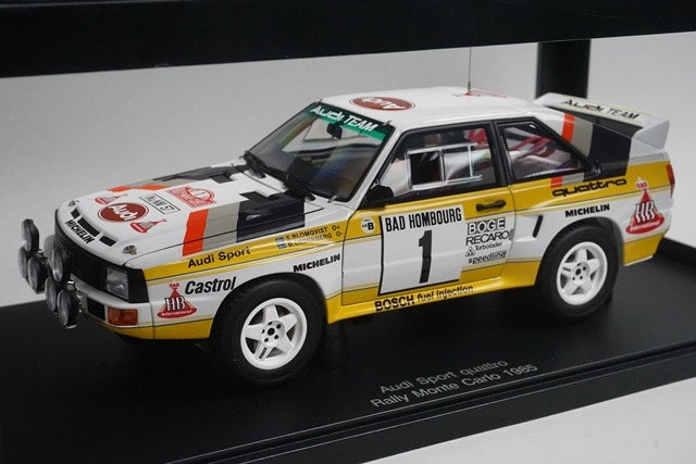 1:18 AUTOart 88501 Audi Sport Quattro Monte Carlo Rally 1985 #1 S. Blomqvist B. Cederberg