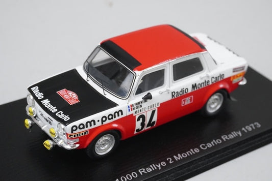 1:43 SPARK S9457 SIMCA 1000 Rally 2 Monte Carlo Rally 1973 #34 B.Fiorentino / M.Gelin model car
