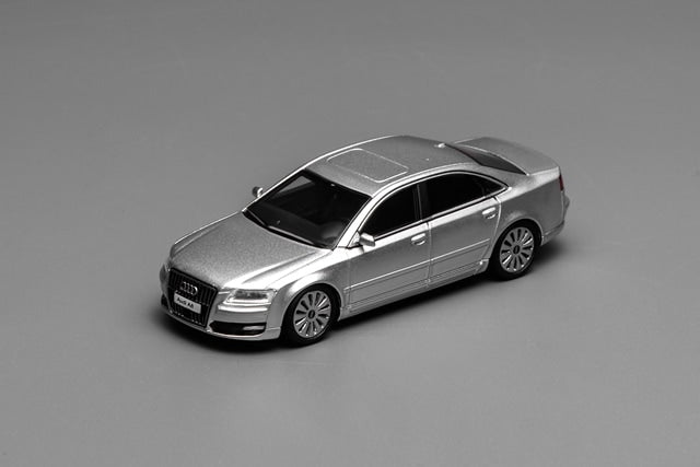 [ Pre-order ] M68204 MOTORHELIX 1:64 Audi A8 (D3) 2008 Late Ver. Ice Silver Metallic