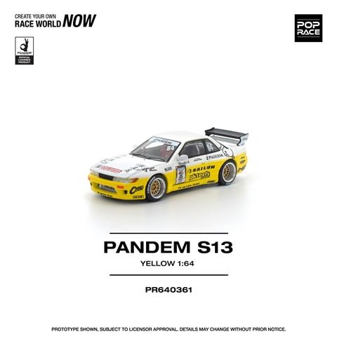 [ Pre-order ] PR640361 POP RACE 1:64 S13 Silvia Pandem Rocket Bunny Yellow-White #84