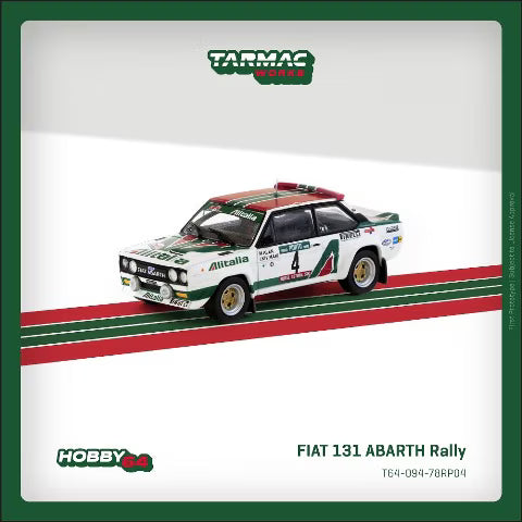 T64-094-78RP04 Tarmac Works 1:64 Abarth FIAT 131 Rally Rallye de Portugal Vinho do Porto 1978 Winner Markku Alen Ilkka Kivimaki