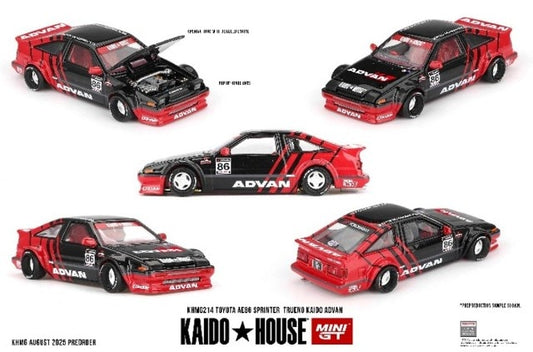 [ Pre-order ] KHMG214 TSM MINI-GT 1:64 Toyota AE86 Sprinter Trueno Kaido ADVAN (Right-Hand Drive) / May be in Chase Color