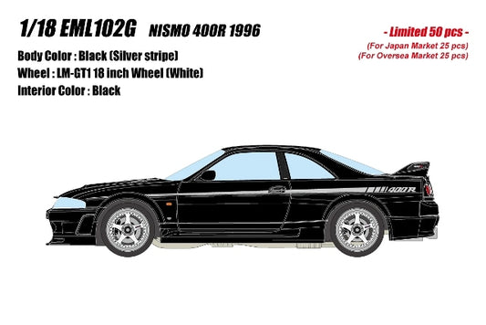 [ Pre-order ] EML102G Make Up EIDOLON 1:18 Nissan NISMO 400R 1996 Black