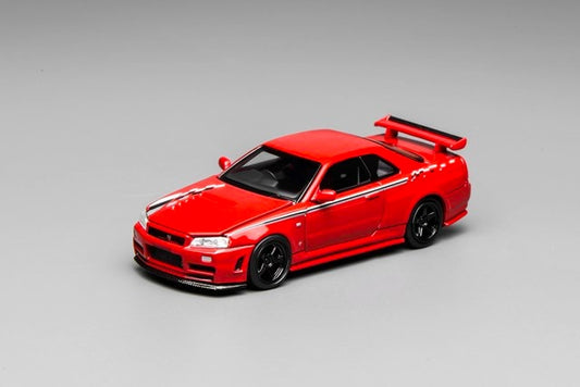 [ Pre-order ] M63420 MOTORHELIX 1:64 Scale Nissan Skyline GT-R (R34) Nismo Customized Red