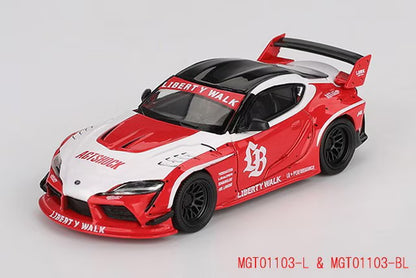 MGT01103-L TSM MINI-GT 1:64 LB WORKS GR Supra Red/White (Left-Hand Drive)