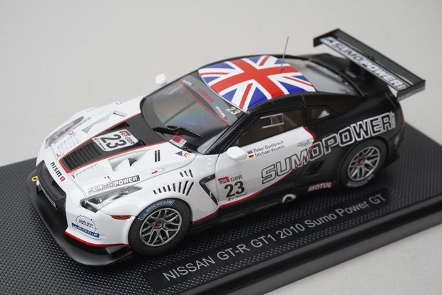 1:43 EBBRO 44383 Nissan GT-R GT1 Sumo Power GT 2010 #23 White Black model car