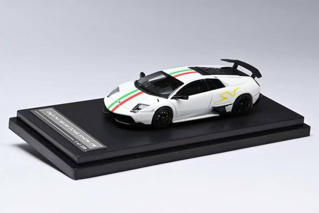 High Rev Model HRM 1:64 Lamborghini Murcielago LP670-4 SV White Italian Stripes