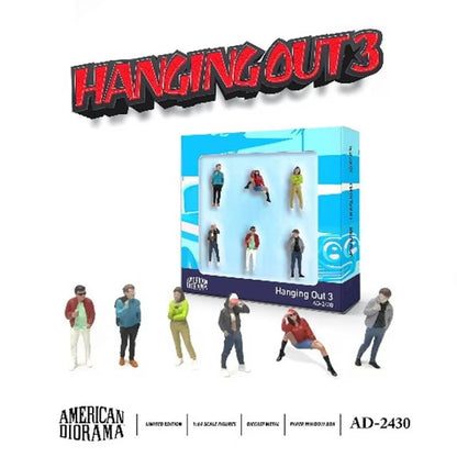 AD-2430 American Diorama 1:64 Figures Hanging Out 3 (Set of 6)