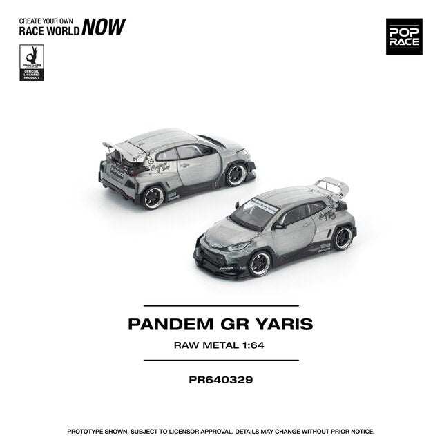 [ Pre-order ] PR640329 POP RACE 1:64 PANDEM GR YARIS RAW METAL Pandem GR Yaris RAW Finish