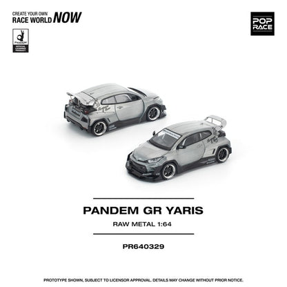 [ Pre-order ] PR640329 POP RACE 1:64 PANDEM GR YARIS RAW METAL Pandem GR Yaris RAW Finish