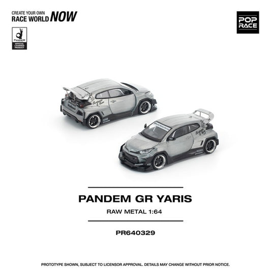 [ Pre-order ] PR640329 POP RACE 1:64 PANDEM GR YARIS RAW METAL Pandem GR Yaris RAW Finish